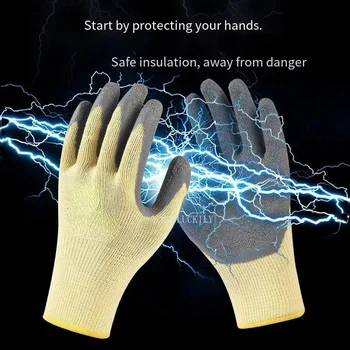 1 пара антиэлектрических защитных перчаток резиновые рабочие перчатки электрика защитный инструмент 400 в изоляционные перчатки