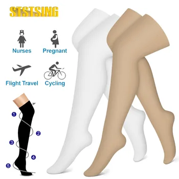 1 пара компрессионных носков до колена компрессионный носок для женщин и мужчин чулки для бега, езды на велосипеде, спорта