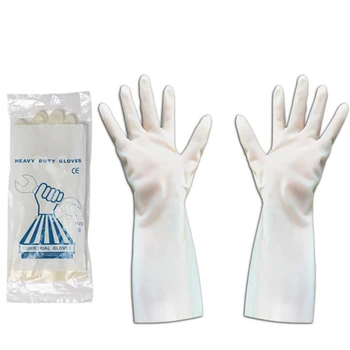 1 пара нитриловых перчаток длиной 33 см маслостойкие нитриловые рабочие перчатки нелипкие латексные перчатки для бытовой химии, белые, зеленые