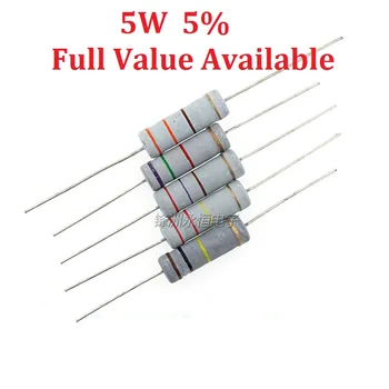 10 шт./лот 5 Вт 560R / 620R / 680R / 750R / 820R Металлический пленочный резистор 560/620/680/750/820 Ом 5% 0,25 Вт Резисторы Цветное кольцевое сопротивление