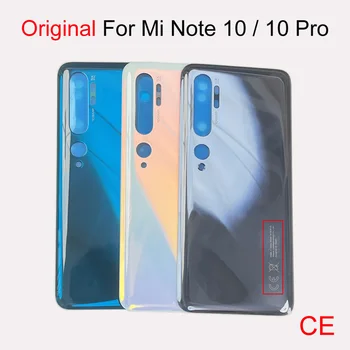 100% оригинал для Xiaomi Mi Note 10 pro M1910F4S Задняя крышка крышки Note 10 M1910F4G задней батареи Стеклянная дверца Корпус Корпус Детали корпуса