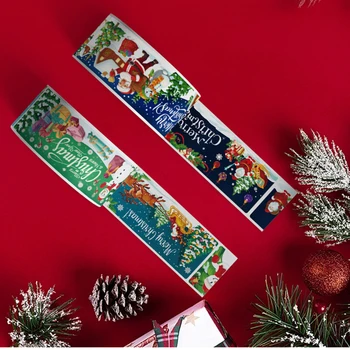 120 шт./рулон Прямоугольные рождественские наклейки Самоклеящиеся наклейки для этикеток Подарочная упаковка Запечатывающие наклейки Канцелярские товары