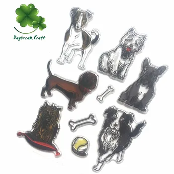 14*18см Животная тематика красочная коллекция собак Резиновые прозрачные штампы
