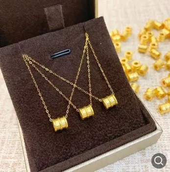 18k золотые ожерелья для женщин ожерелье из настоящего золота с цепочкой 999 золота 999 золота кулон ожерелье цепочки
