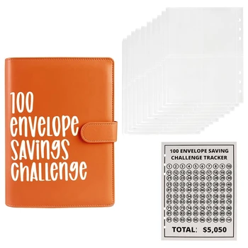 1Set 100 Envelope Challenge Binder Простой и увлекательный способ сэкономить 5,050 + наличный конверт