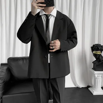 2547-R- мужской костюм с короткими рукавами, летний новый свободный пятиточечный рукав, индивидуальный костюм