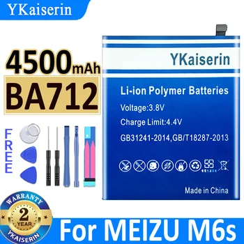 4500 мА Аккумулятор YKaiserin BA712 для MEIZU M6s Meilan S6 Mblu S6 M712Q / M / C M712H Телефон перезаряжаемый литий-полимерный аккумулятор Bateria