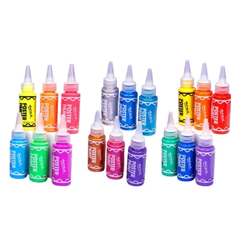 6 цветов моющийся набор красок для пальцев Набор красок для плаката для рисования пальцем / губкой