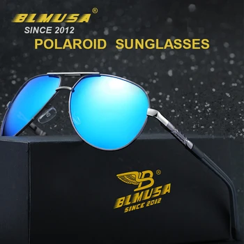 BLMUSA 2021 Новые мужские алюминиевые поляризационные солнцезащитные очки Женские автомобильные очки вождения Бренд Дизайнер Мужские винтажные пилотные солнцезащитные очки UV400