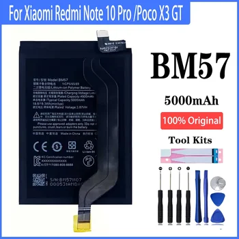 BM57 Высококачественный оригинальный аккумулятор для Xiaomi Poco X3 GT / Redmi Note10 Pro 5000 мАч Сменные батареи для телефона Bateria