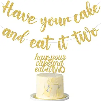 CHEEREVEAL украшения на день рождения 2-летних мальчиков и девочек, Имейте свой торт баннер торт верхнее украшение день рождения