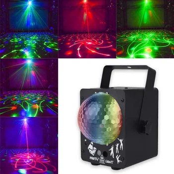 DJ Диско-огни Лазерный проектор Светодиодный диско-луч Лазерный свет Звуковой свет Вечеринка Лампа Стробоскопы Сценический световой эффект для клуба