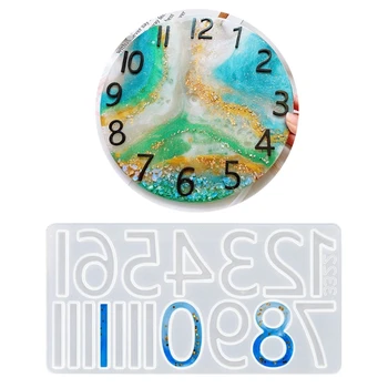 E0BF DIY Часы Цифровые смоляные формы Римская арабская цифра Силиконовая форма Эпоксидная подвеска ручной работы Инструменты для изготовления ювелирных изделий