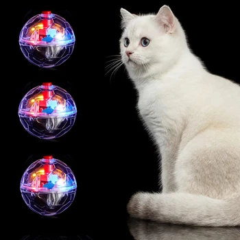 Glitter Fun Cat Toy Ball Новый игрушечный мяч для кошек Pet Glow Ball Прозрачный пластиковый мяч для кошек Упражнение Мяч Игрушка Товары для домашних животных