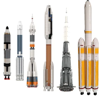 MOC Delta IV Heavy Saturn V Scale Rocket Building Blocks Set Марс Исследовательский аппарат Аэрокосмическая спутниковая модель Детская игрушка