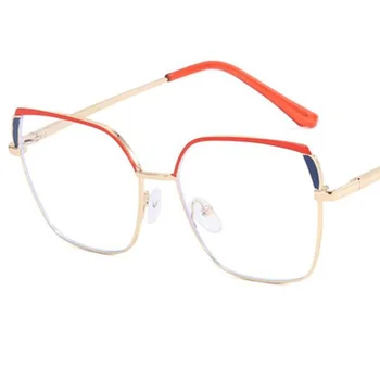 NEW Anti-Blue Ligjt Очки Женские оптические очки Негабаритная лоскутная оправа Очки Ретро Сплав Очки Квадратный Google