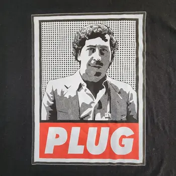 Pablo Escobar Plug Jerzees Dri-Power Черная футболка Мужская 4XL (bin27) с длинными рукавами