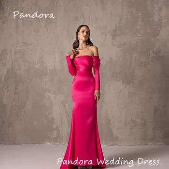 Pandora Атласная русалка Выпускное платье с открытыми плечами Элегантные платья до щиколотки для вечерней вечеринки для женщин 2023