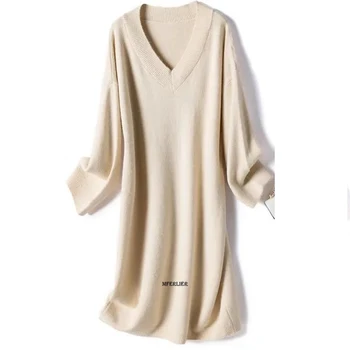 Plus Размер 5XL 130кг Шикарное женское длинное макси-свитерное платье осень-зима трикотажное платье в рубчик рождественский пуловер вечерние платья