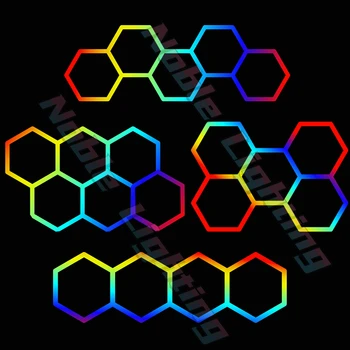 RGB Шестиугольные комплекты освещения со светодиодами, изменяющими цвет RGB, с сотнями световых эффектов для киберспортивного зала Тренажерный зал Бар Танцевальный зал