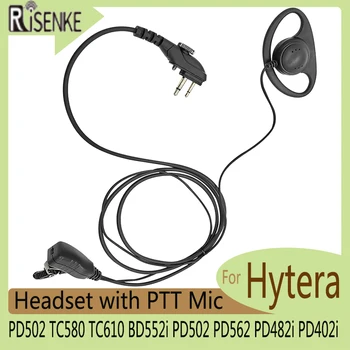 RISENKE-Walkie Headset с микрофоном PTT, наушник для Hytera TC580, TC610, TC620, BD552i, PD502, PD562, PD482i, PD402i, RDR2500, XR150