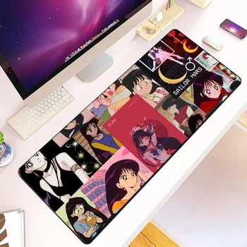 S-Sailor M-Moon Коврик для мыши HD Печать Компьютерные геймеры Блокировка края Нескользящий коврик для мыши XXL90x40 см Клавиатура ПК Настольный коврик
