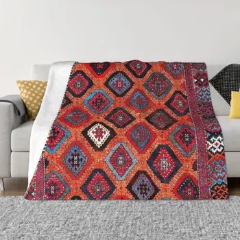 Sarkisla Sivas Богемное турецкое одеяло Kilim Фланелевый флис Этническое искусство Геометрические алмазные одеяла для домашней кровати Диван Одеяло
