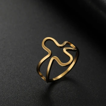  Skyrim Нерегулярное полое крестовое кольцо из нержавеющей стали Христианское религиозное кольцо Ювелирные изделия для вечеринок Подарок на день рождения