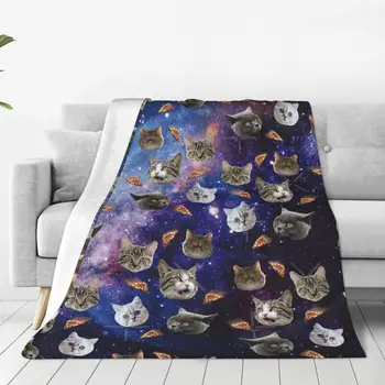 Space Cat Heads Одеяло Покрывало На Кровати Плед Покрывала Для Двуспальной Кровати