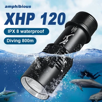 Super 9000LM XHP120 Профессиональный фонарик для дайвинга 800 м Подводный фонарик для подводного плавания IPX8 Водонепроницаемый фонарь для дайвинга 26650 Батарея