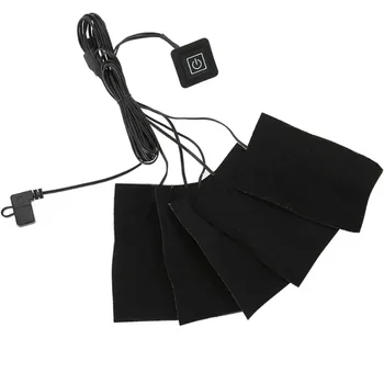 USB Электрический нагреватель ткани с подогревом Регулируемая температура Куртка Грелка Водонепроницаемый Складной для кемпинга Лыжная охота