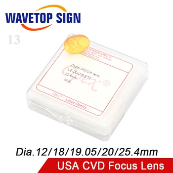 WaveTopSign OPEX США CVD ZnSe CO2 Лазерная фокусировочная линза диаметром 20 мм FL 38,1 мм / 50,8 мм / 63,5 мм / 76,2 мм / 101,6 мм / 127 мм Аксессуары для машин