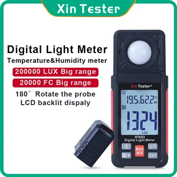 Xin Tester XT603 Цифровой люксметр Люксметр 200 000 Фотометр Люкс Цифровые иллюминометры с измерителем внешней освещенности