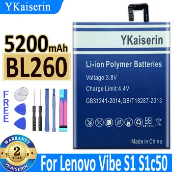 YKaiserin BL260 5200mAh Для Lenovo VIBE S1 S1c50 S1A40 VIBE S1La40 Аккумуляторные батареи для телефонов Bateria
