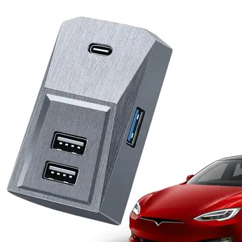  Автомобильное зарядное устройство USB-концентратор для портативного автомобильного зарядного устройства Tesla Dash Cam Flash Drive Док-станция для Tesla Model 3 / Y