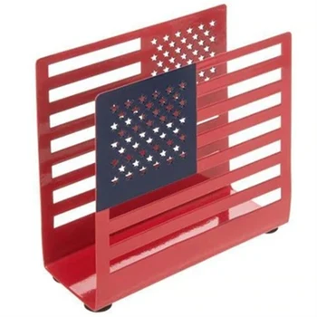 американский флаг держатель для бумажных салфеток Выдолбленная металлическая стойка Бытовые принадлежности 1 шт. Легкий Простой в использовании Жесткий