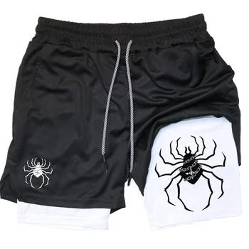 Аниме Hunter x Hunter Спортивные шорты для мужчин Дышащий паук Производительность Шорты Летние виды спорта Фитнес Тренировка Бег трусцой Короткие штаны