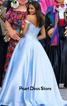 Атласное выпускное платье с высокой талией и открытыми плечами 2023 Платье Индивидуальное вечернее платье