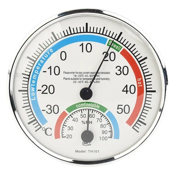 Бытовой термометр Гигрометр Термоаналог влажности Комнатный климат-контроль Внутренний термогигрометр -30-50 ° Диаметр 13 см