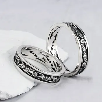 Глаз Гора перо S925 стерлинговое серебро кольца для мужчин и женщин модные украшения