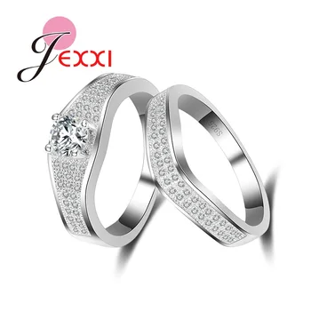 Горячие элегантные женские помолвочные свадебные кольца принцессы 100% стерлинговое серебро 925 пробы игла кольца для пальцев бижутерия ювелирные изделия