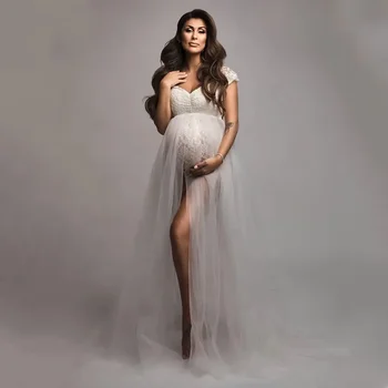 Длинные реквизиты для фотосъемки беременных Фотография платья для беременных Платья для беременных для фотосессии Платье для беременных Кружевное макси-платье