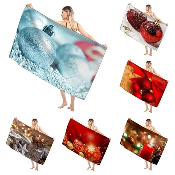 Домашняя ванна вокруг Рождества полотенца для тела полотенца ванная комната быстросохнущее пляжное полотенце из микрофибры мужское и женское большое спортивное полотенце