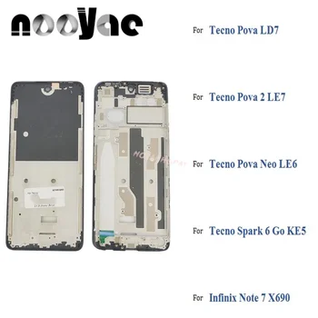  ЖК-рамка Передняя крышка корпуса Рамка шасси для Tecno Pova 2 Neo LD7 LE7 LE6 KE5 Pouvoir 4 LC7 для Infinix Note 7 x690