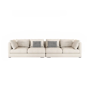 изогнутый тканевый угловой диван Nordic Technology Простой современный светлый роскошный дизайнерский диван для гостиной L-образный комплект диванов