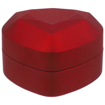  Кольцо в форме сердца Подарочное кольцо Чехол для хранения Подарочная коробка в форме сердца с светодиодной подсветкой