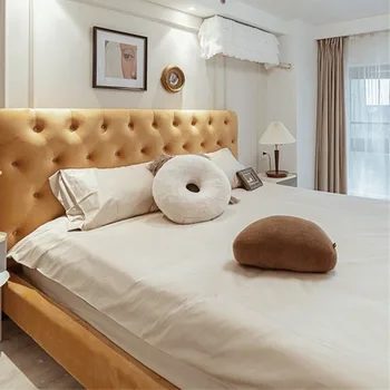 Королевская роскошная двуспальная кровать Современная высококачественная кровать King Size Frame Изголовье кровати Спальные камас Мебель для супружеской спальни