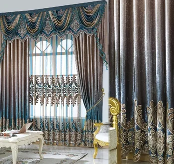 Красивая шелковая фланелевая вышитая плотная штора, шторы для гостиной, столовой, спальни