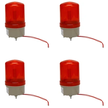 Лучшие предложения 4X промышленный мигающий звуковой сигнализатор, BEM-1101J 220 В Красные светодиодные сигнальные лампы Акустооптическая система сигнализации Вращающаяся стойка