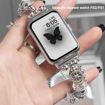 Металлический ремешок для часов Huawei Ремешок из нержавеющей стали Fit2 для часов Huawei Fit 2/1 Модный женский браслет Смарт-часы Браслет